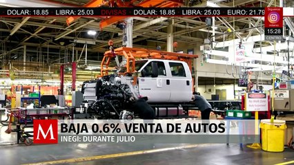 Venta de autos cae ligeramente durante julio, primera reversa en cinco años: Inegi