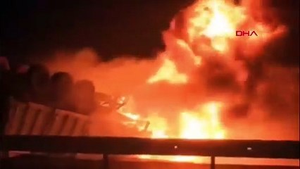 Aelv topuna dönen aracın içerisinde yanarak öldü!