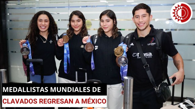 Regresan a México los medallistas de clavados del Mundial de Deportes Acuáticos en Singapur
