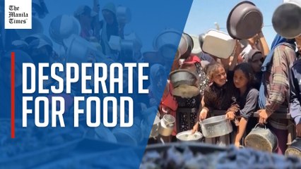 Crowds of Gazans queue for food as more die from hunger