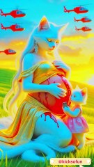 Pregnant lady cat born newborn baby in pain