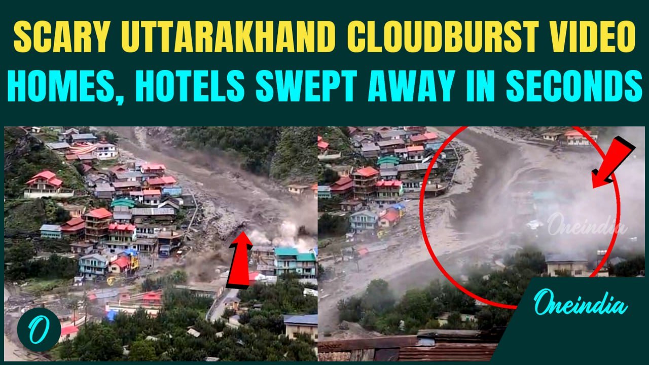 Uttarakhand Uttarkashi Cloudburst RAW FOOTAGE: Moment Cloudburst Causes Flash Floods in Uttarkashi