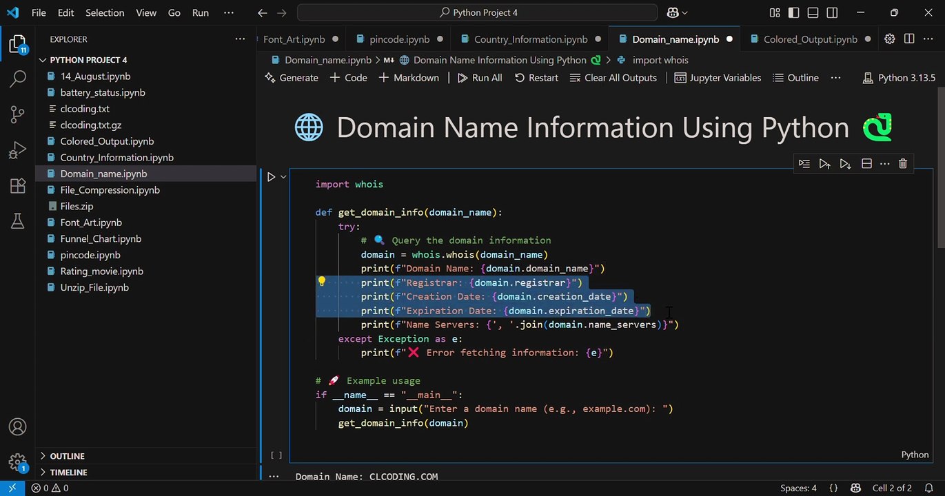 How to Get Domain Name Information Using Python