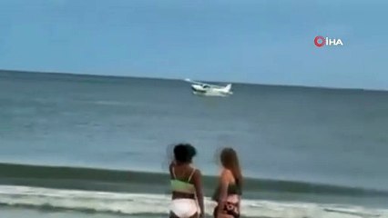 ABD'de acil iniş yapan uçak takla attı!