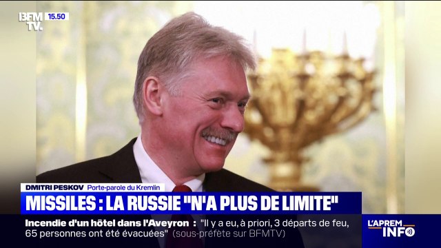 Missiles: La Russie n'a plus aucune restriction à cet égard , assure Dmitri Peskov (porte-parole du Kremlin)