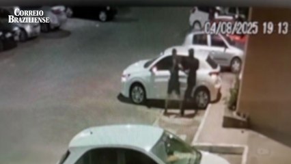 Câmeras de segurança flagram menores rendendo morador da Asa Norte e levando o veículo