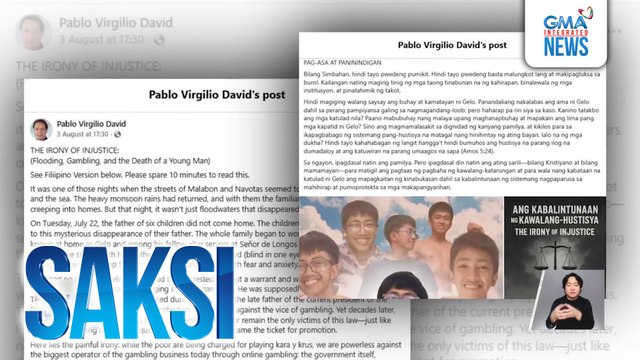 Cardinal Pablo David: matinding kabalintunaan ang pagkaso sa mahihirap na nagsusugal gayong gobyerno ang pinakamalaking promotor ng online gambling | Saksi