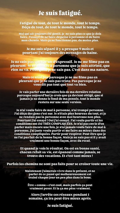 Jérémy, ancien aventurier de "Koh-Lanta" s'exprime sur Instagram le 5 août 2025.