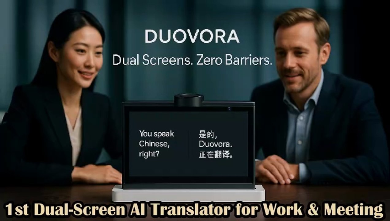 Duovora, 1st Dual-Screen AI Translator for Work, Meeting &Business