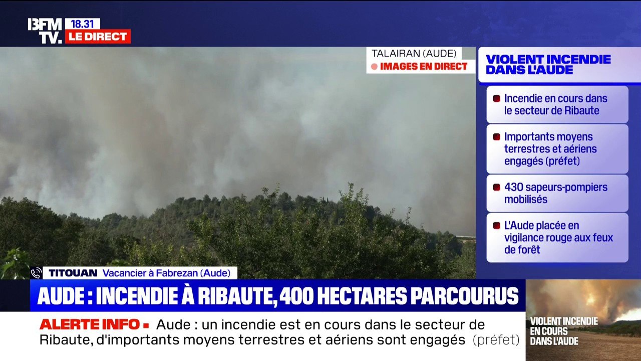 Incendie dans l'Aude: 400 hectares parcourus par les flammes en 1h30