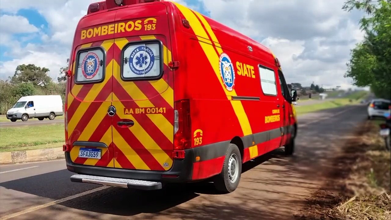 Motociclista fica ferido em colisão traseira na marginal da BR-277, em Cascavel