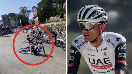 Isaac del Toro sufre aparatosa caída a metros de la meta en la primera etapa de la Vuelta a Burgos 