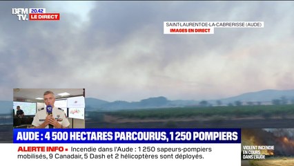 Incendie dans l'Aude: "La priorité absolue est donnée à la défense des maisons", indique le colonel Alexandre Jouassard, porte-parole de la Sécurité civile