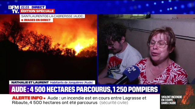Incendie dans l'Aude: C'est extraordinaire , raconte Nathalie, une habitante de Jonquières, concernant la solidarité qui s'est mise en place après le départ des flammes