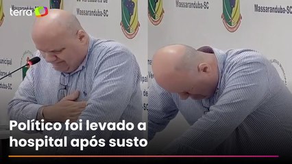 Vereador passa mal e desaba durante discurso em Santa Catarina