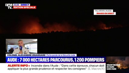 Incendie dans l'Aude: "On est loin d'être sur un feu fixé", indique le colonel Alexandre Jouassard, porte-parole de la Sécurité civile