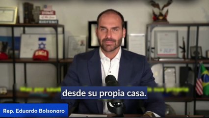 Eduardo Bolsonaro lanzó un mensaje urgente al mundo tras el arresto de su padre, Jair Bolsonaro: "Brasil cruzó la linea. Bolsonaro fue arrestado no por un delito, no por corrupción, sino por saludar a manifestantes desde su casa. Brasil ya no es una democ