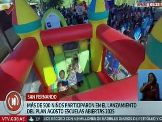 Más de 500 niños y niñas apureños disfrutaron del Plan Agosto Escuelas Abiertas 2025