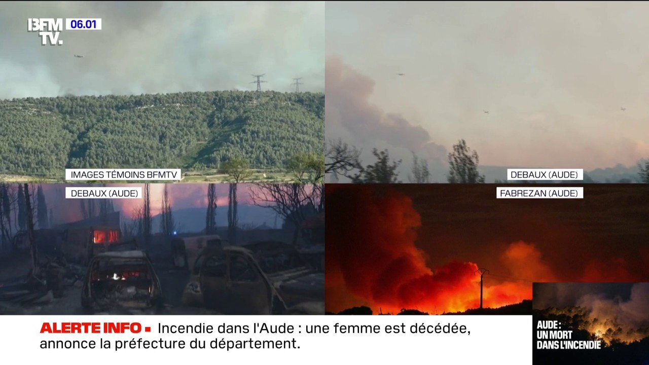 Aude: le feu n'est toujours pas fixé ce lundi matin, une femme est décédée dans la nuit
