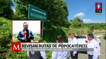 Gobierno de Puebla revisa rutas de evacuación del Popocatépetl como medida preventiva