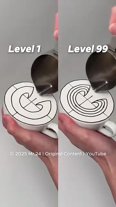 12 second latte art tutorial  level1vs /level99 original content