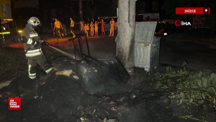 Düzce'de anız yangını 20 bin nüfuslu mahallenin elektriğini kesti