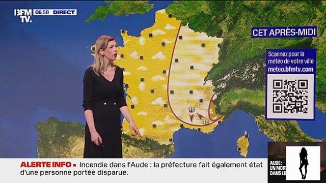 Éléonore Boccara – Météo du 6 août 2025 : Tramontane, mistral et vigilance incendie sur BFM TV