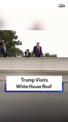Trump Visits White House Roof