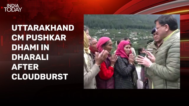 Uttarakhand CM Pushkar Dhami reaches Dharali, meets locals affected by floods