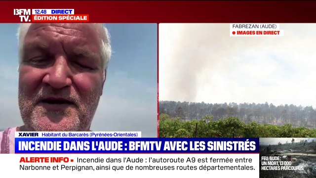 Incendie dans l'Aude: Le ciel est devenu jaune, avec des fumées noires, alors qu'on est à une heure de route du foyer , raconte un habitant de Barcarès