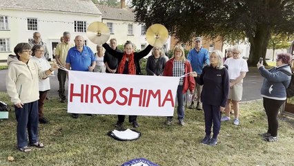 The cymbal crash to mark the 80th anniversary of the dropping of the Atomic bomb over Hiroshima held in Crediton, video Alan Quick IMG_8568