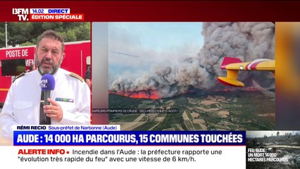 Le sous-préfet de Narbonne, Rémi Recio, fait le point sur l'avancé du feu dans l'Aude ce mercredi 6 août à 14h