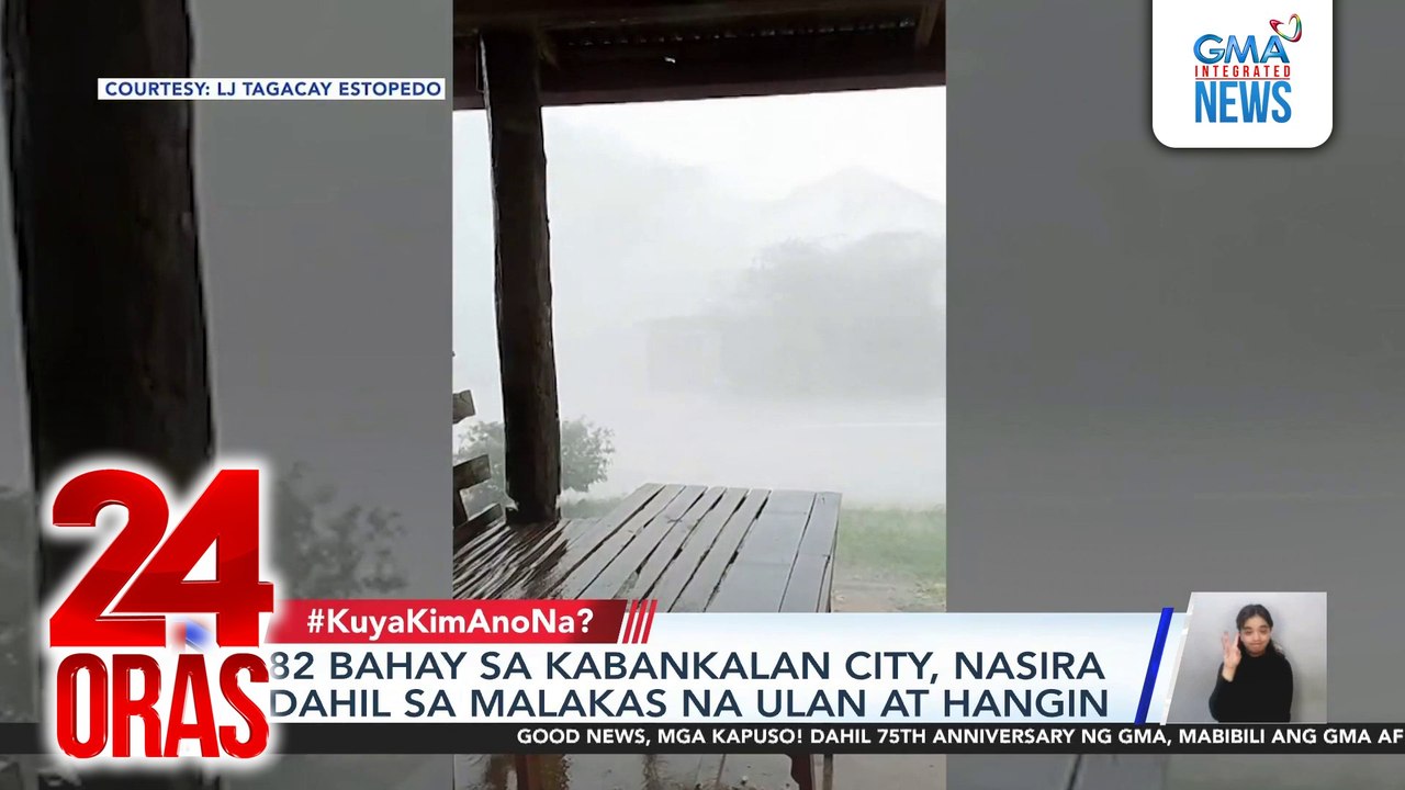 82 bahay sa Kabankalan City, nasira dahil sa malakas na ulan at hangin | 24 Oras