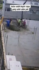 the building almost collapsed because the cement had not dried yet