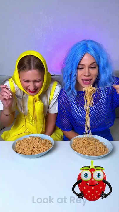 She got drenched in NOODLES! 😱🍜🤣 #prank #lol #shorts