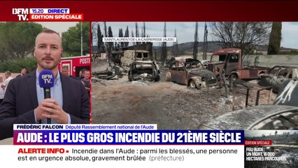 Incendie dans l'Aude: "C'est une immense tristesse: nous venons de perdre 15.000 hectares", déclare Frédéric Falcon (député RN)