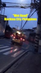 Wet Road in Marikina City in the Philippines