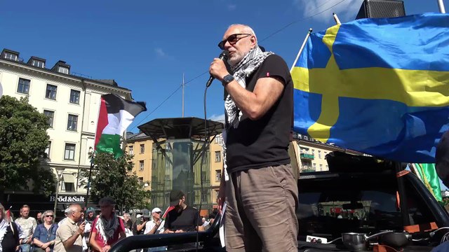 Marcus Carlstedt, partiet Solidaritet: ”Vi måste kräva att all handel och vapenleveranser med Israel avbryts!