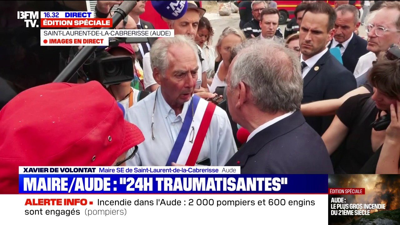 Incendie dans l'Aude: "Les 24h qu'on vient de vivre sont traumatisantes", confie le maire de Saint-Laurent-de-la-Cabrerisse à François Bayrou
