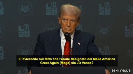 Trump indica Vance come successore: "Al momento sarebbe favorito"