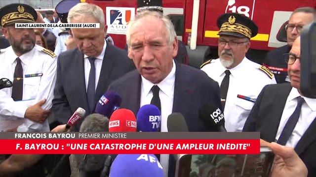 Incendie dans l'Aude : «La catastrophe est une catastrophe d'ampleur inédite», dit François Bayrou