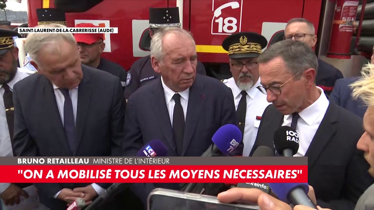 Incendie dans l'Aude : «Le pompier grièvement blessé semble aller mieux», annonce Bruno Retailleau