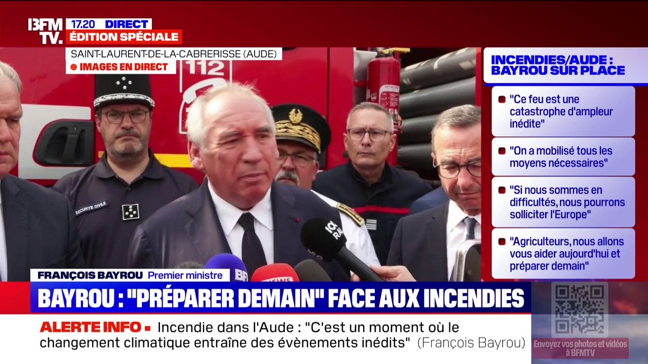 L'incendie dans l'Aude est "depuis 1949, sans doute le feu qui a brûlé le plus d'hectares", assure Bruno Retailleau (ministre de l'Intérieur)