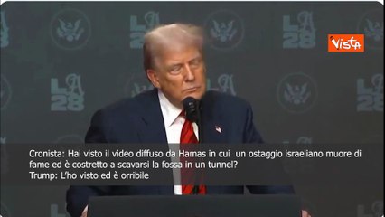 Trump sul video in cui ostaggio israeliano si scava la fossa da solo: "E orribile"