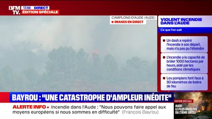 Incendie dans l'Aude: quatre hélicoptères bombardiers d'eau font face à une nouvelle reprise de feu