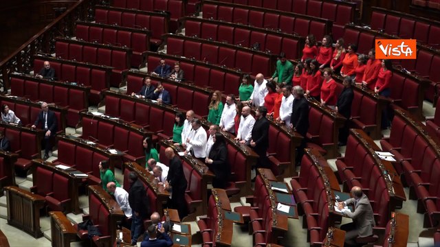 Deputati M5S vestiti con colori bandiera palestinese in Aula per chiedere riconoscimento Palestina