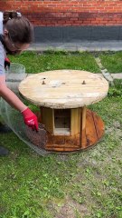 Diy chicken coop from wooden reels 🐓