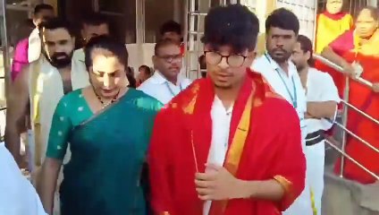Ramya Krishnan With Son Visuals @ TTD Temple