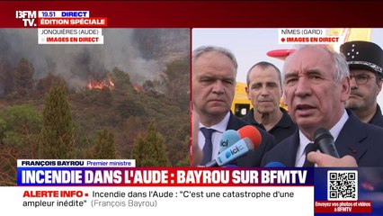 Incendie dans l'Aude: le Premier ministre, François Bayrou, indique des "moyens aériens constamment disponibles" pour lutter face aux flammes