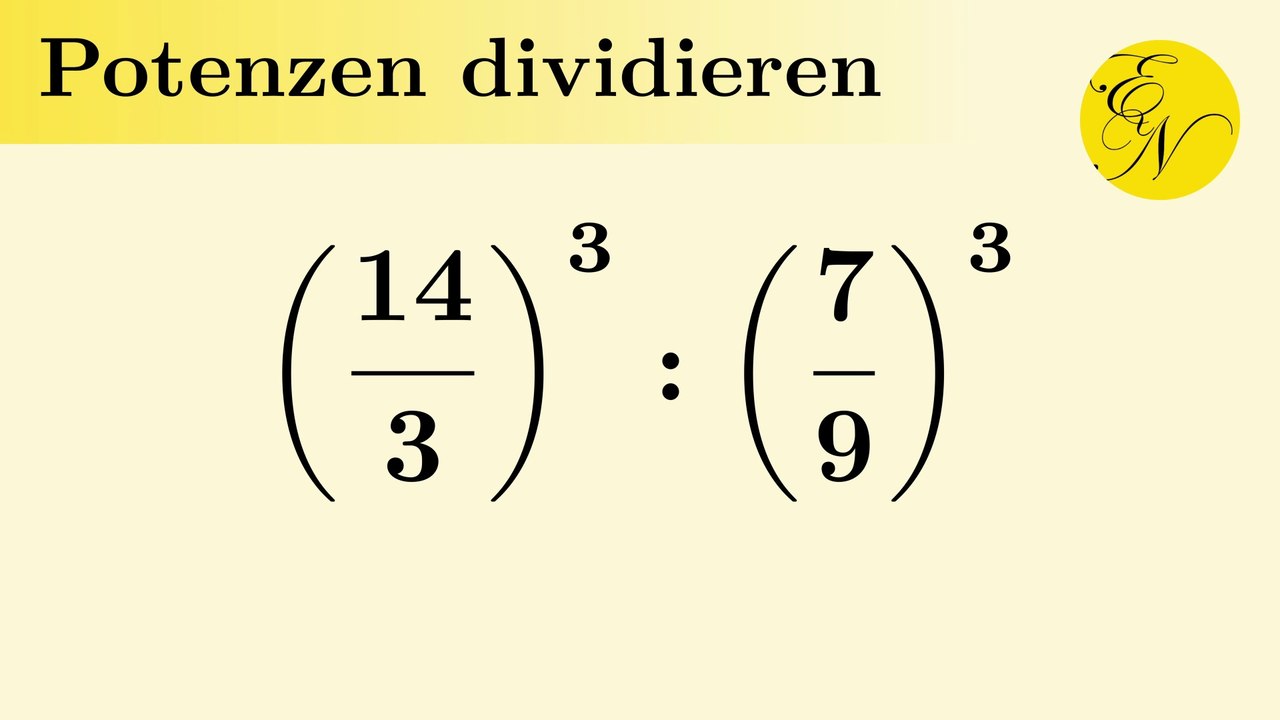 Potenzen mit gleichen Exponenten dividieren